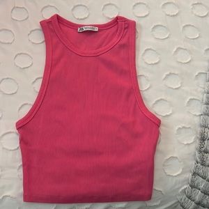 Zara Hot Pink Cropped Tank
